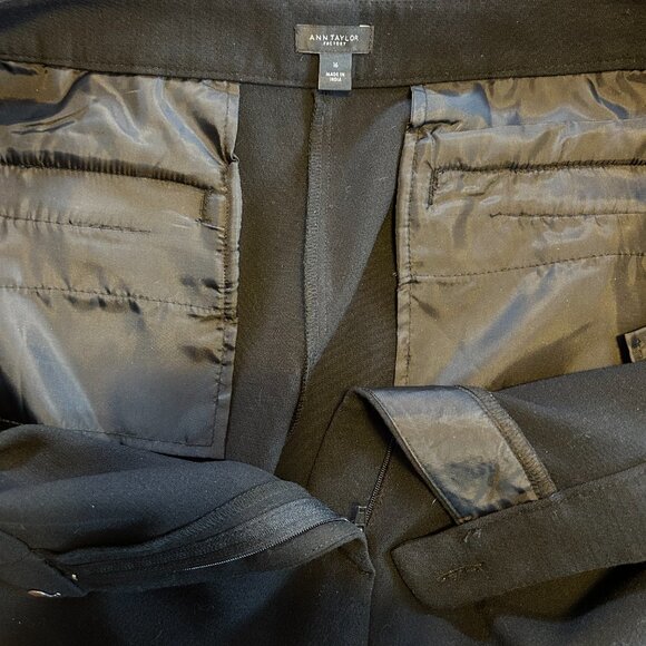 ANN TAYLOR Factory Cropped Black lace-bottomed pants Size 16 - Picture 7 of 9